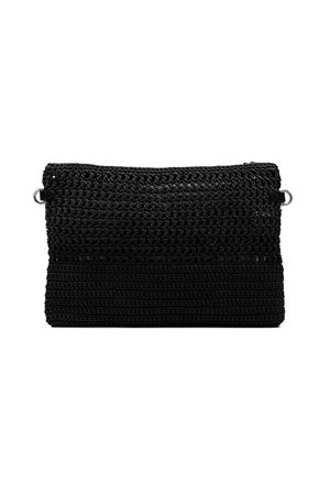 Victoria pochette in tessuto uncinetto nero GIANNI CHIARINI | BS11580SMCRH001